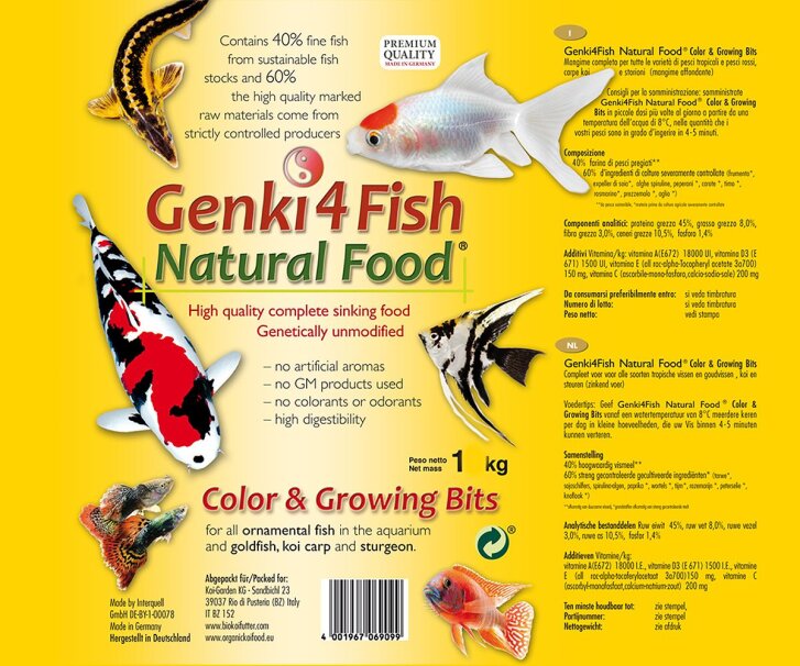 Genki4Fish Color&Grower Bits 1 kg - Mangime per Koi e...