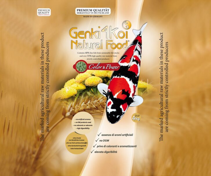Genki4Koi Natural Food® Color&Power 4kg 5 mm - mangime...