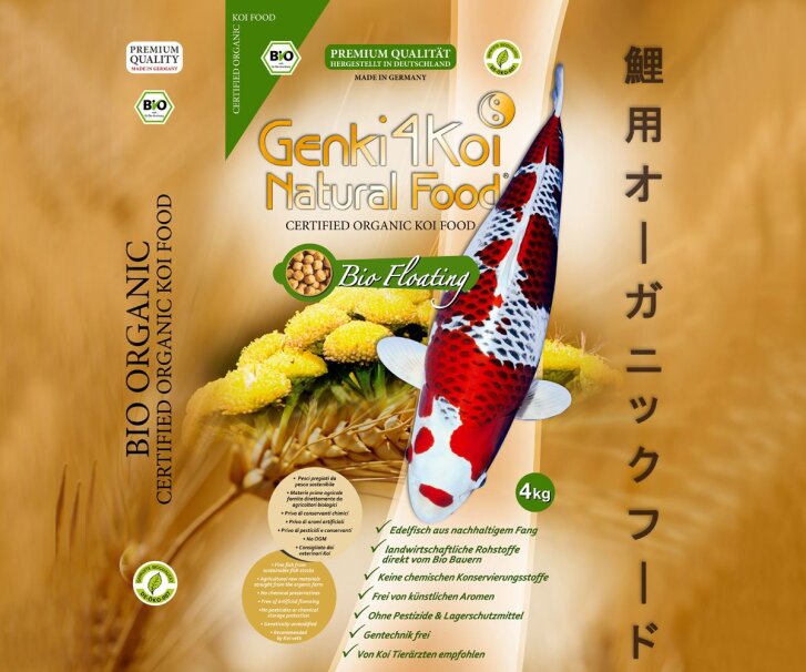 BIO Koi Futter Genki4Koi Natural Food® Bio Floating 4kg 5...